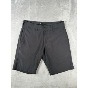 Travis Mathew Shorts Mens 32 Black Striped Golf Performance